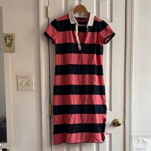 Tommy Hilfiger Striped Polo Dress - Pink and Black